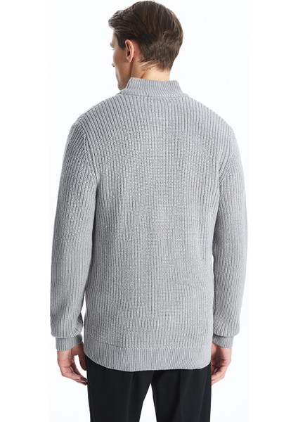 Yeni Sezon Standart Kalıp Dik Yaka Erkek Triko Hırka fırsatları