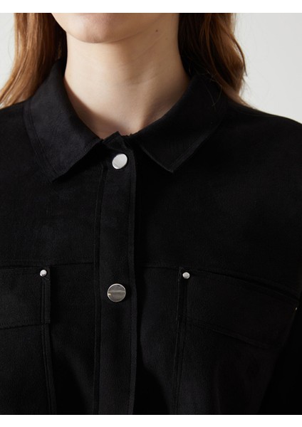 Yeni Sezon Süet Görünümlü Kadın Gömlek Ceket modelleri