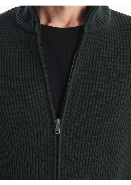 Yeni Sezon Standart Kalıp Dik Yaka Erkek Triko Hırka modelleri