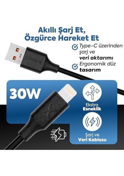 USB To Lightning ile Uyumlu ile Uyumlu Hızlı Şarj ve Data Kablosu 40 cm (Beyaz) fiyatları