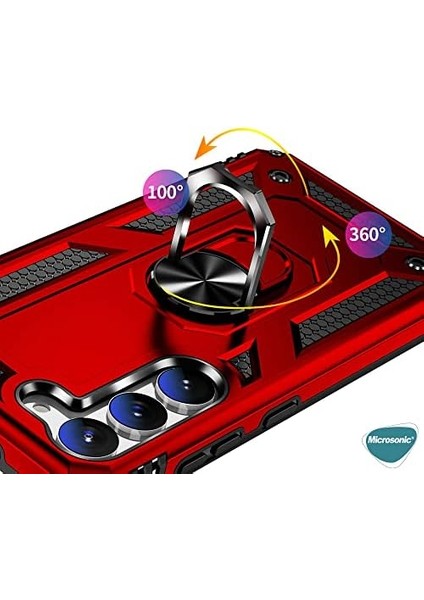 Galaxy S23 Için Kılıf Military Ring Holder Siyah [galaxy S23 ile Uyumlu Kılıf - Siyah] fiyatları