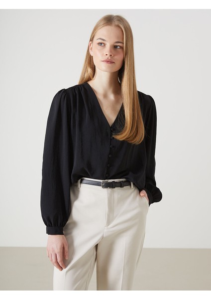 Yeni Sezon V Yaka Kadın Bluz