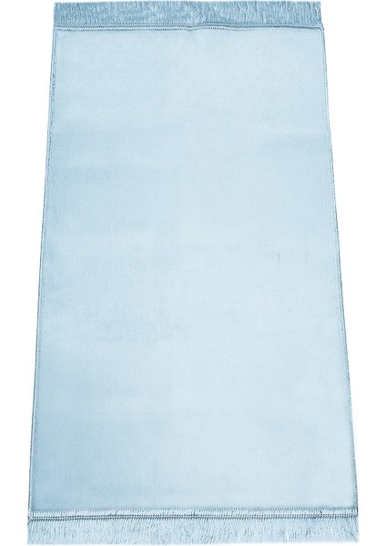 Lüks Düz Desensiz Kadife Velür Seccade Açık Mavi