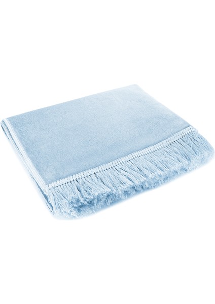 Lüks Düz Desensiz Kadife Velür Seccade Açık Mavi fiyatları