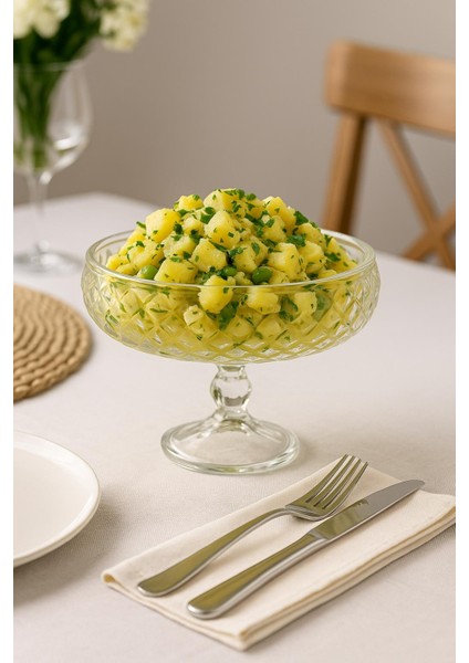 26 cm Büyük Boy Konspet El Imalatı Ayaklı Cam Salata Kasesi modelleri