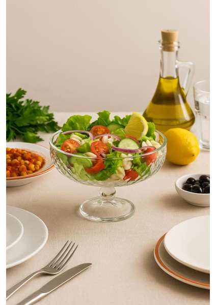 26 cm Büyük Boy Konspet El Imalatı Ayaklı Cam Salata Kasesi fırsatları