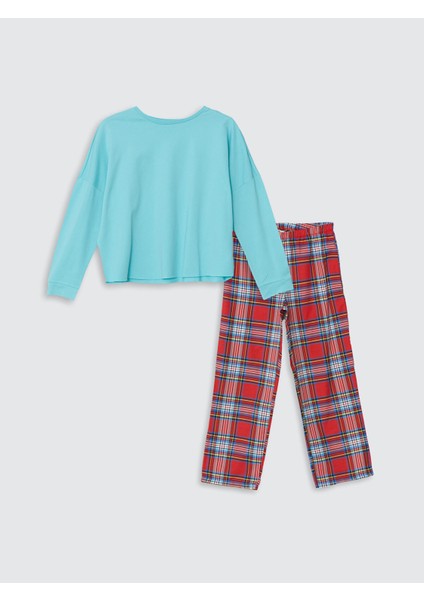 Yeni Sezon Bisiklet Yaka Ekose Kadın Pijama Takımı indirimleri