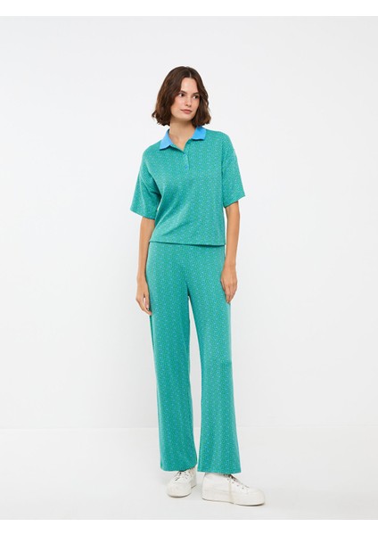 Yeni Sezon Polo Yaka Desenli Kısa Kollu Kadın Tişört modelleri