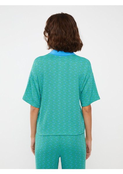 Yeni Sezon Polo Yaka Desenli Kısa Kollu Kadın Tişört indirimleri