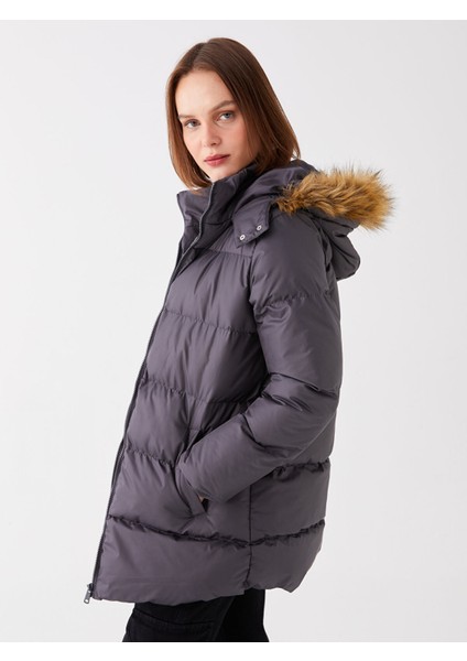 Yeni Sezon Kadın Kapüşonlu Düz Şişme Mont fiyatları