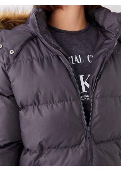 Yeni Sezon Kadın Kapüşonlu Düz Şişme Mont indirimleri