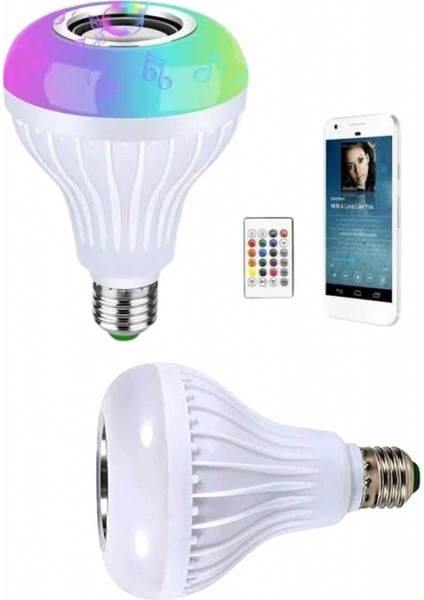 Kumandalı Rgb LED Işık Bluetooth Hoparlör Ses Lambası Renkli Ampul modelleri