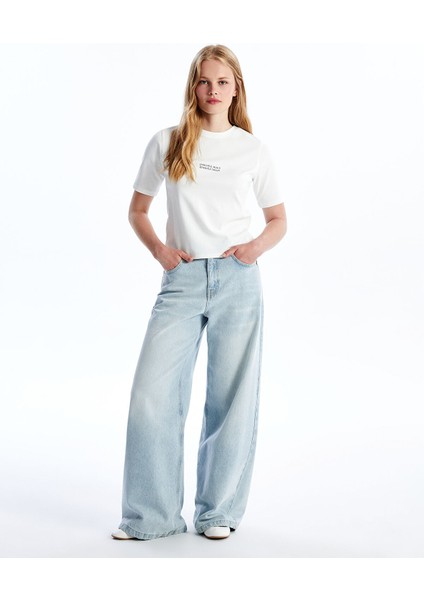 Yeni Sezon Bisiklet Yaka Baskılı Kısa Kollu Kadın Tişört fiyatları