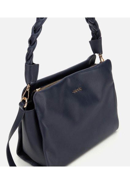 03CAH316260A680 KADIN Deri Lacivert Yumuşak Dokulu Örgü Askı Detaylı Omuz Çantası fırsatları