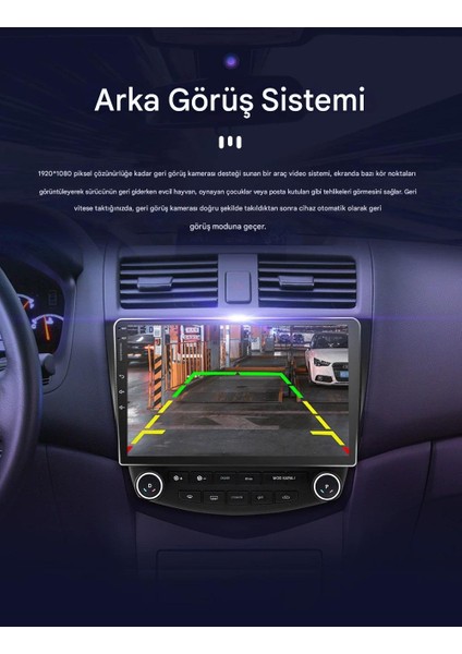 Honda Accord Wifi Gps Carplay 10 Inç 6+128GB Kamera Multimedya Navigasyon Sistemi - 2004-2007 Model