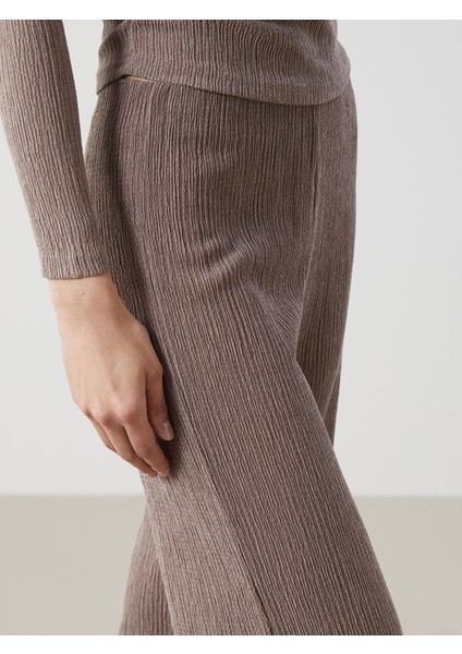 Yeni Sezon Beli Lastikli Dokulu Kadın Pantolon modelleri