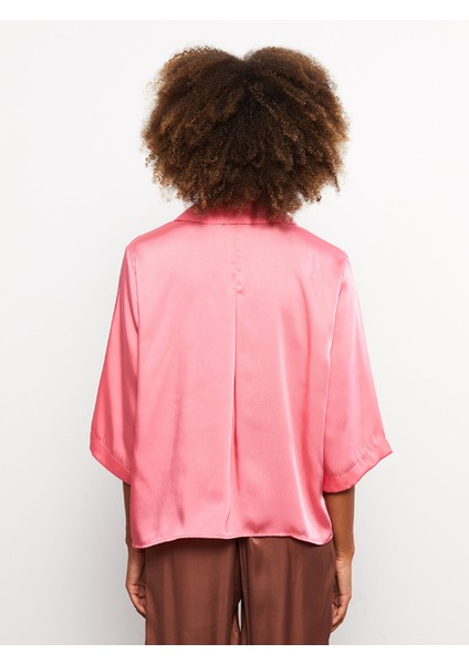 Yeni Sezon Önden Düğme Kapamalı Düz Saten Kadın Gömlek indirimleri