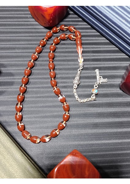 Toz Kehribar Tesbih – Kapsül Kesim, Kahverengi & Şeffaf Renk fiyatları