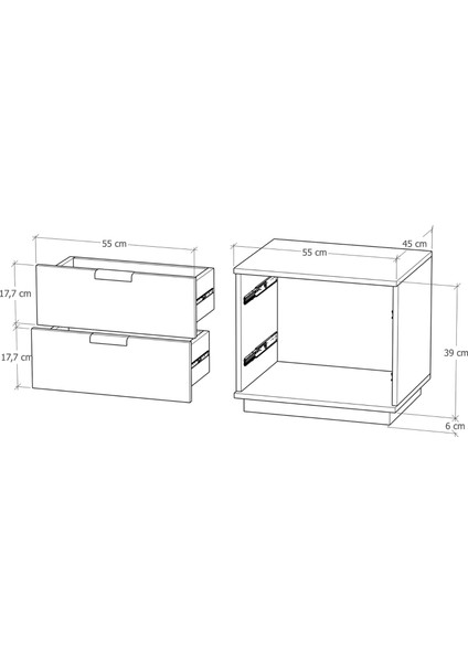 Armi 2 Çekmeceli Komodin