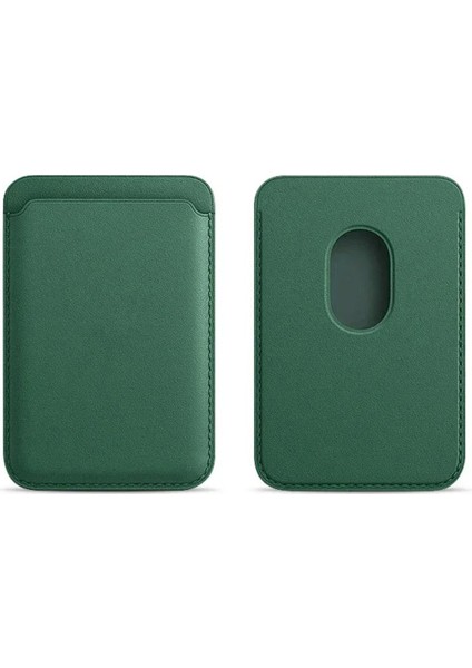 iPhone ile Uyumlu 17/16/15/14/13/12 Serisi Telefonlar Için Güçlü Manyetik Magsafe Destekli Deri Kartlık – Ince Cüzdan Telefon Aksesuarı (Açık Kahverengi)