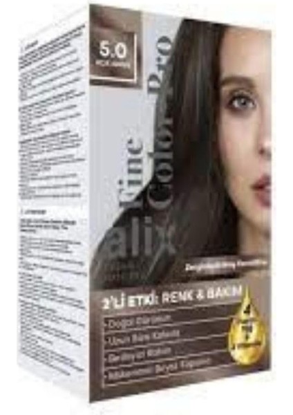 Alix Kit Saç Boyası 50 ml 5.0 Açık Kahve