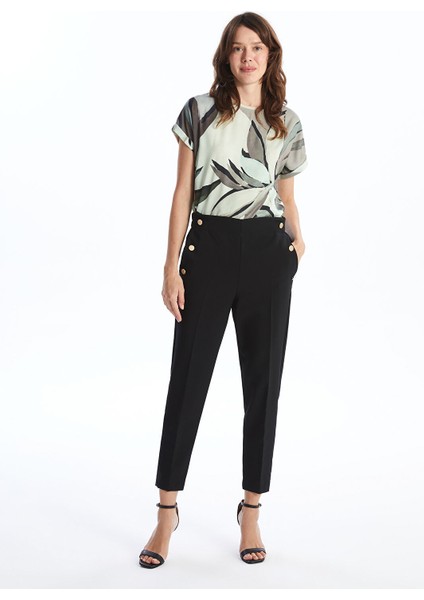 Yeni Sezon Kadın Beli Lastikli Düz Pantolon