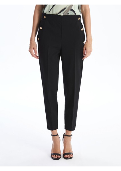 Yeni Sezon Kadın Beli Lastikli Düz Pantolon modelleri