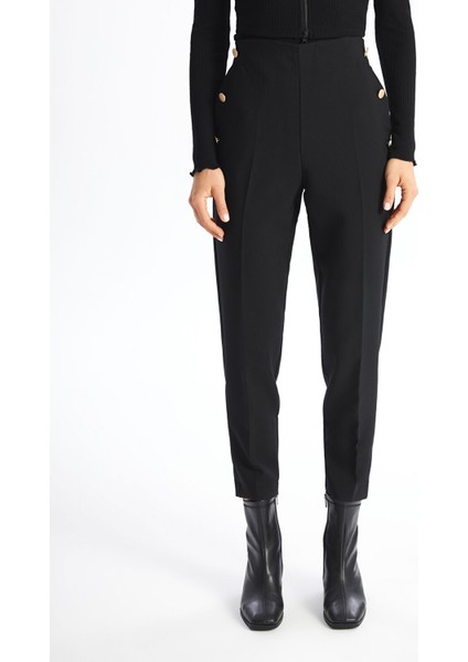 Yeni Sezon Kadın Beli Lastikli Düz Pantolon fırsatları