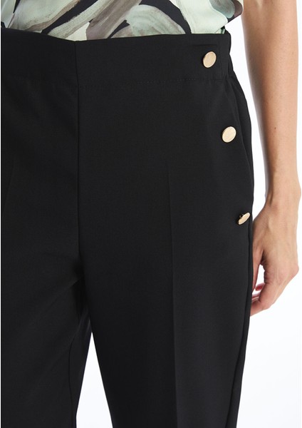 Yeni Sezon Kadın Beli Lastikli Düz Pantolon indirimleri