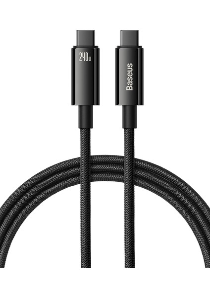 Tungsten Hızlı Şarj Data Kablosu Type-C To Type-C 240W 1m Siyah