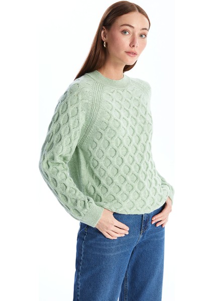 Yeni Sezon Bisiklet Yaka Kendinden Desenli Uzun Kollu Kadın Triko Kazak fiyatları