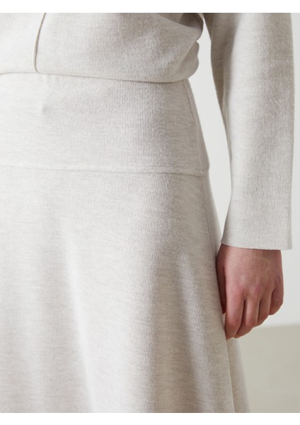 Yeni Sezon Beli Lastikli Kadın Triko Etek modelleri