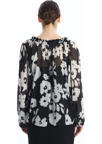 Yeni Sezon Bağlamalı Yaka Çiçekli Şifon Kadın Bluz fırsatları