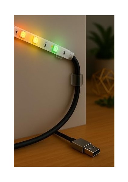 Yapışkanlı Kablo Tutucu 20&apos;li Set – Şeffaf Kablo Klipsi, Masa ve Duvar Uyumlu Kablo Düzenleyici fiyatları