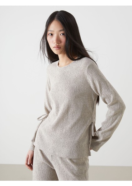 Yeni Sezon Bisiklet Yaka Dokulu Kadın Tişört