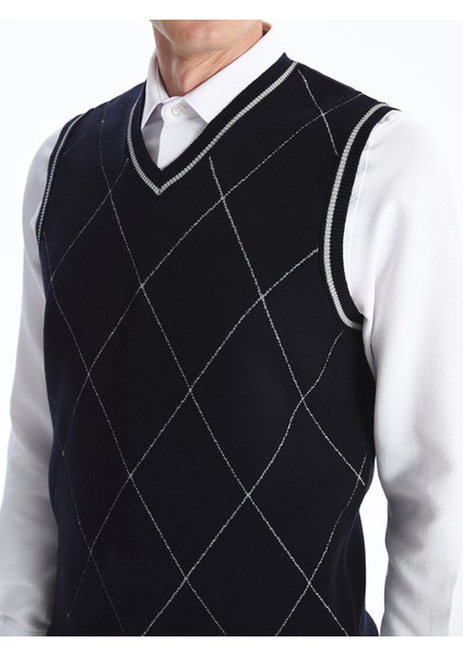 Yeni Sezon Standart Kalıp V Yaka Erkek Triko Süveter modelleri