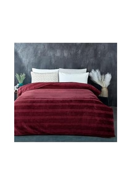 Yumuşak Tek Kişilik Battaniye 150X230 cm Kırmızı modelleri