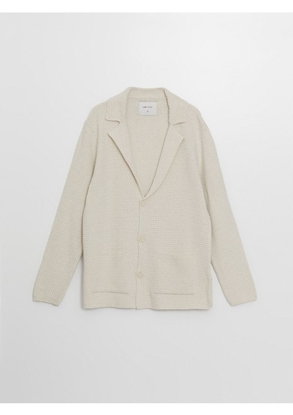 Yeni Sezon Standart Kalıp Ceket Yaka Erkek Triko Hırka indirimleri