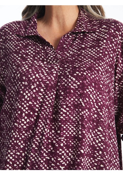 Yeni Sezon Gömlek Yaka Desenli Kadın Bluz fırsatları