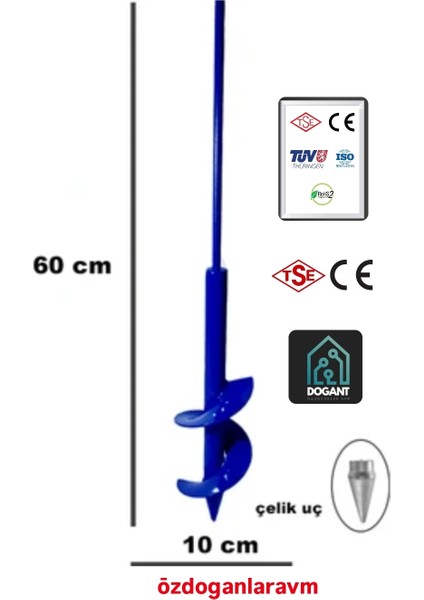 Toprak Burgusu Matkap Ucu 60X10 cm