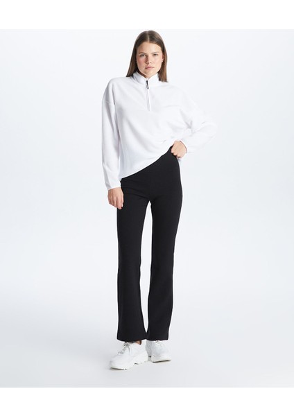 Yeni Sezon Beli Lastikli Ispanyol Paça Kadın Tayt Pantolon