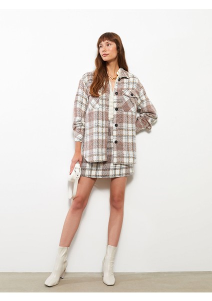 Yeni Sezon Ekose Uzun Kollu Tüvit Oversize Kadın Gömlek Ceket fiyatları