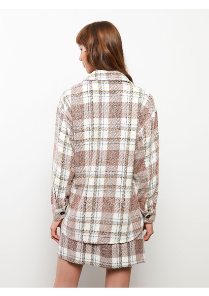 Yeni Sezon Ekose Uzun Kollu Tüvit Oversize Kadın Gömlek Ceket indirimleri