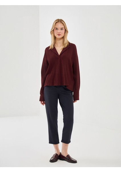 Yeni Sezon Gömlek Yaka Gofre Kadın Bluz fiyatları