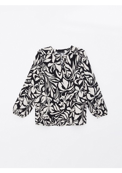 Yeni Sezon Bağlamalı Yaka Desenli Uzun Kollu Kadın Bluz indirimleri