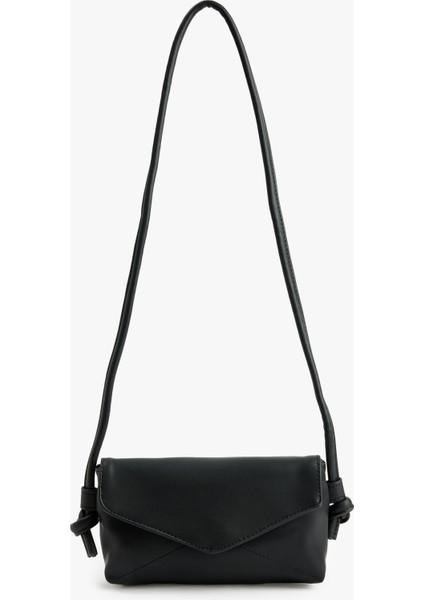 Suni Deri Saplı Kapaklı Çapraz Çanta