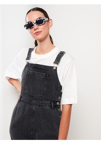 Yeni Sezon Askılı Cep Detaylı Kadın Jean Elbise fiyatları