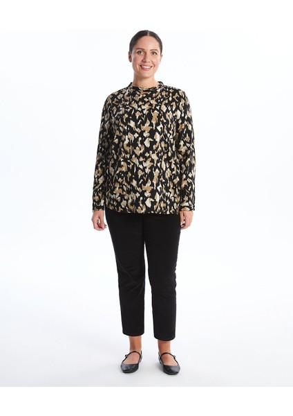 Yeni Sezon Bisiklet Yaka Desenli Kadın Bluz fiyatları