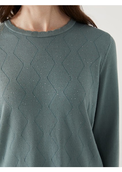 Yeni Sezon Bisiklet Yaka Parlak Taşlı Kadın Triko Kazak modelleri