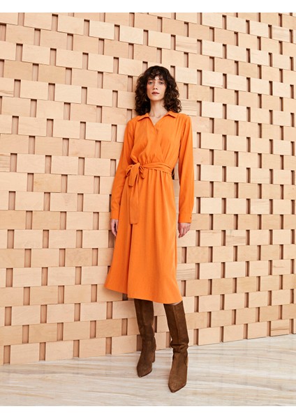 Yeni Sezon Düz Uzun Kollu Kadın Gömlek Elbise